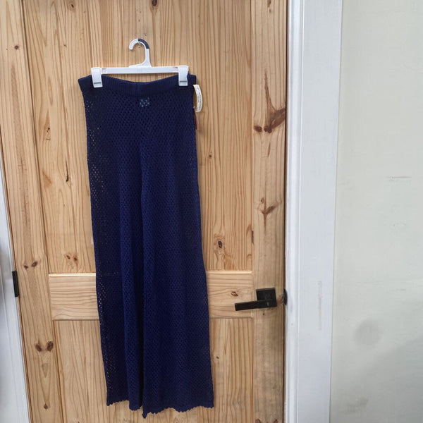 WOMENS SHADE N SHORE NAVY BLUE SWIM COVER UP PANTS L NWT