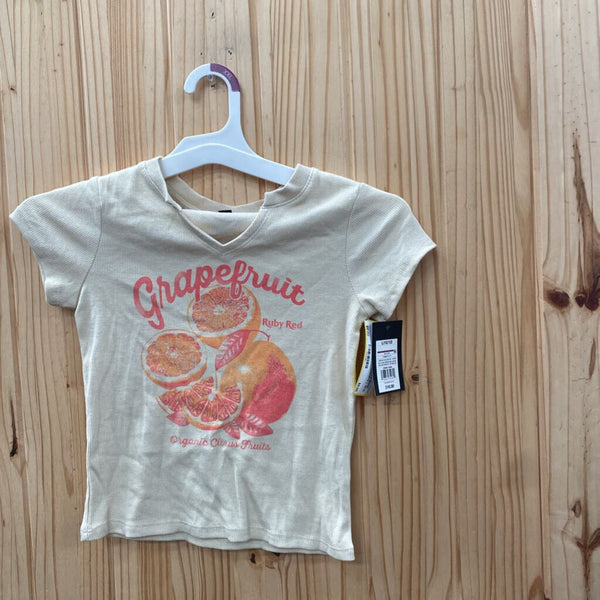 GIRLS ART CLASS LT BEIGE SHIRT W/GRAPEFRUITS L 10/12 NWT