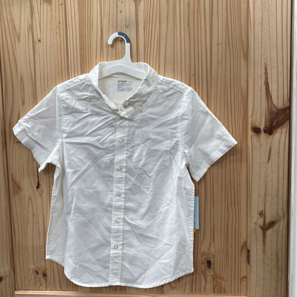 BOYS CAT & JACK WHITE BUTTON UP SHIRT L 10/12 NWT