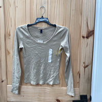 WOMENS UNIVERSAL THREAD TAUPE LS SHIRT M NWT