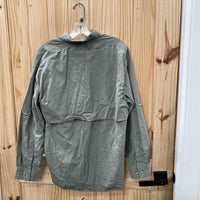MENS COLUMBIA OLIVE GREEN LS SHIRT S