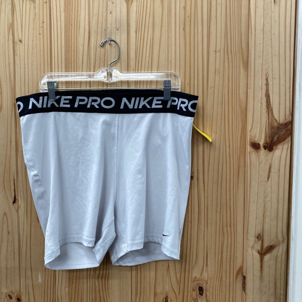 WOMENS NIKE PRO WHITE/BLK SHORTS 2X