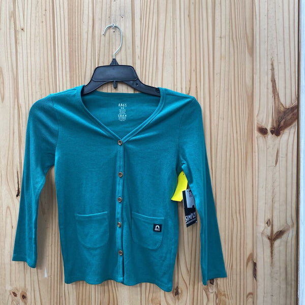 BOYS RAGS DK TEAL BUTTON UP SHIRT 5/6 NWT