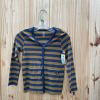 BOYS RAGS BUTTON UP SHIRT MUSTARD/NAVY BLUE STRIPE 5/6