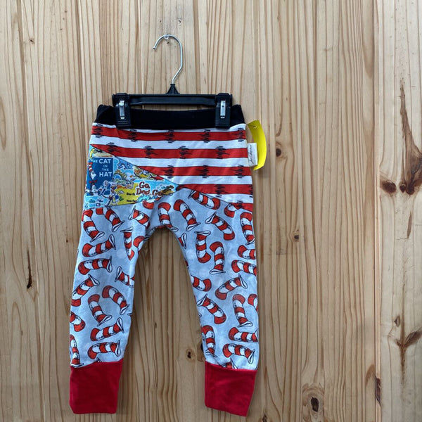 BOYS DR.SEUSS PANTS GREY/BLK W/HATS 5T