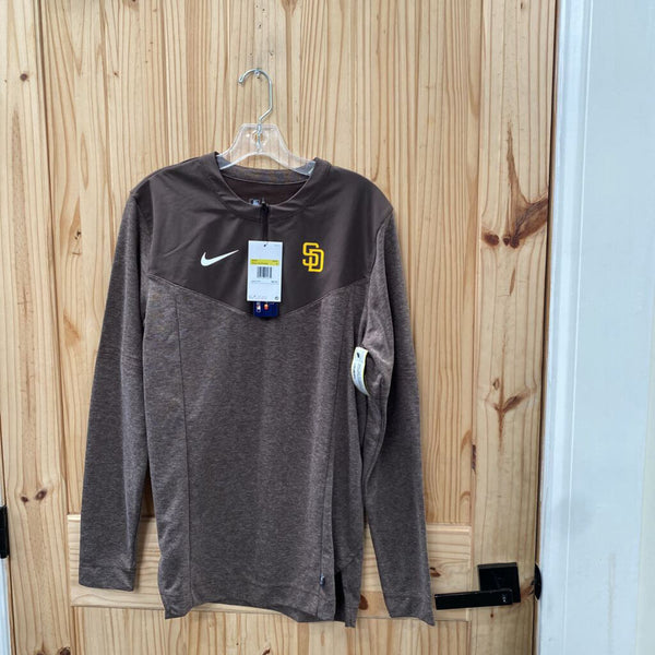 MENS NIKE BASEBALL BROWN PULLOVER S NWT
