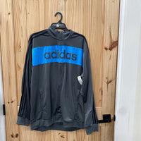 MENS ADIDAS JACKET DK GREY/SKY BLUE XL