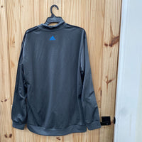 MENS ADIDAS JACKET DK GREY/SKY BLUE XL