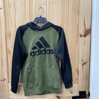 MENS ADIDAS HOODIE OLIVE GREEN/BLK S