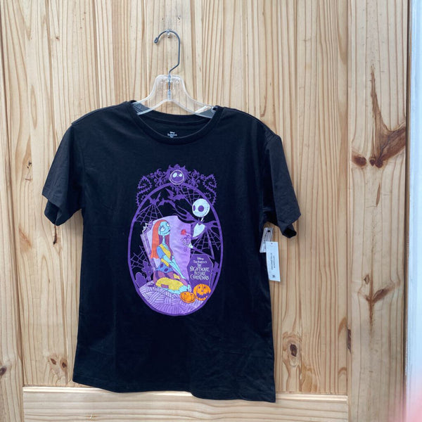 GIRLS THE NIGHTMARE BEFORE CHRISTMAS BLK T-SHIRT L 10/12 NWT