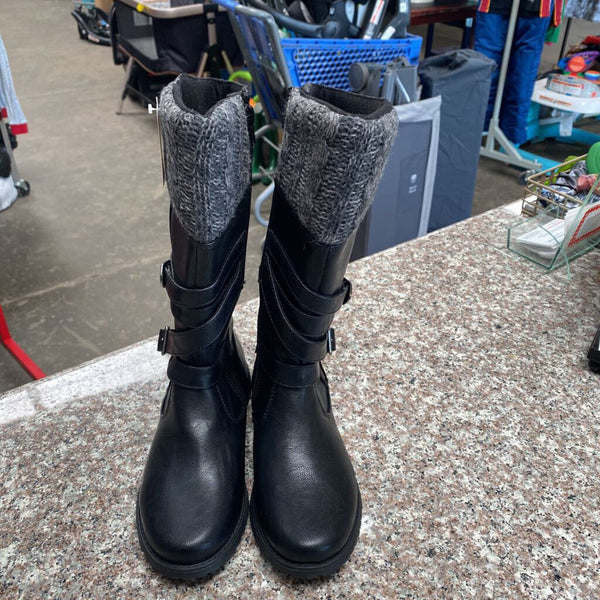 GIRLS BLACK TALL BOOTS 2 NEW