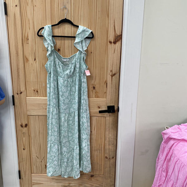 WOMENS ALTARD STATE LT GREEN/WHITE FLORAL DRESS XXL