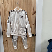 MENS ADIDAS 2PC SET IVORY/BROWN S