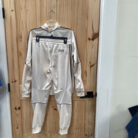 MENS ADIDAS 2PC SET IVORY/BROWN S