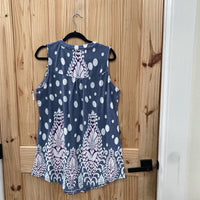 WOMENS REBORN LT TEAL DRESS/TOP W/WHITE DOTS XL