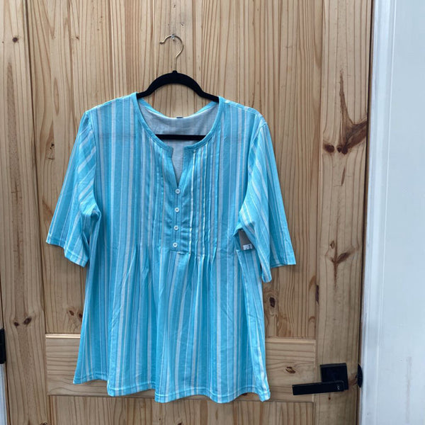 WOMENS SKY BLUE/WHITE/YELLOW SHIRT XXL