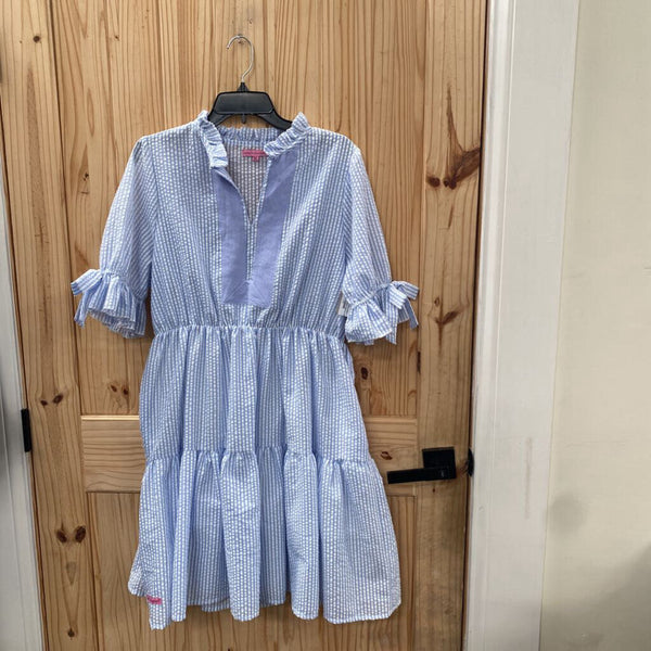 WOMENS SIMPLY SOUTHERN LT BLUE/WHITE STRIPE DRESS XL