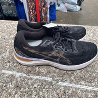 WOMENS ASICS BLK/WHITE SHOES 9