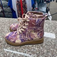 GIRLS STEVE MADDEN PURPLE/PINK MARBLE BOOTS 4