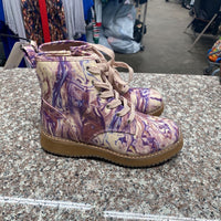 GIRLS STEVE MADDEN PURPLE/PINK MARBLE BOOTS 4