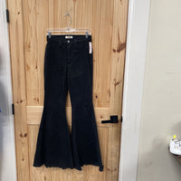 WOMENS VIBRANT BLK BELL BOTTOM JEANS 7
