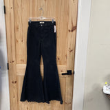 WOMENS VIBRANT BLK BELL BOTTOM JEANS 7