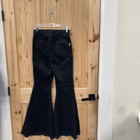 WOMENS VIBRANT BLK BELL BOTTOM JEANS 7