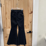WOMENS VIBRANT BLK BELL BOTTOM JEANS 7
