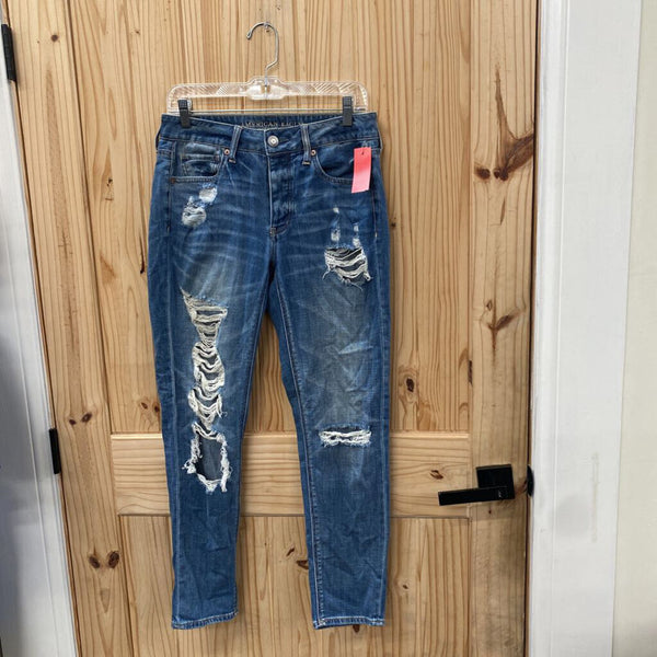 WOMENS AMERICAN EAGLE DENIM DIST. JEANS 4 REGULAR
