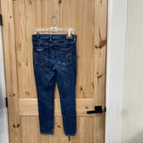 WOMENS AMERICAN EAGLE DK DENIM DIST. JEANS 12 SHORT