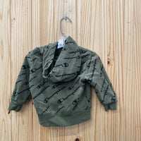 BOYS CHAMPION OLIVE GREEN/BLK HOODIE 24M