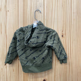 BOYS CHAMPION OLIVE GREEN/BLK HOODIE 24M