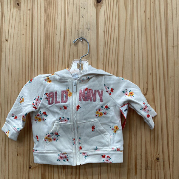 GIRLS OLD NAVY WHITE FLORAL JACKET 0/3M