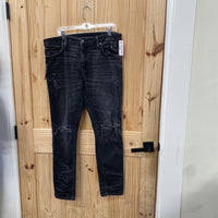 MENS AMERICAN EAGLE BLK DENIM DIST. JEANS 36X32