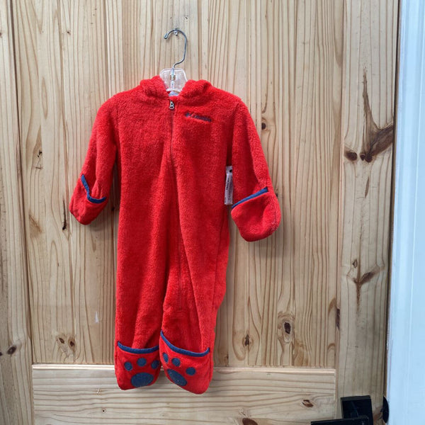 BOYS COLUMBIA RED/NAVY BLUE FLEECE ROMPER 6/12M