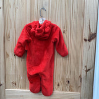 BOYS COLUMBIA RED/NAVY BLUE FLEECE ROMPER 6/12M