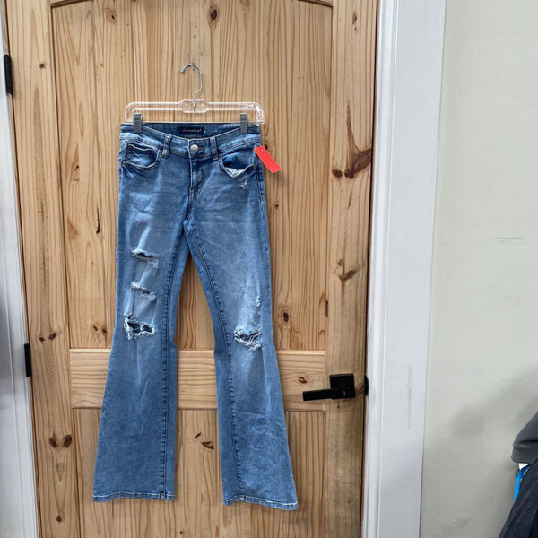 WOMENS AEROPOSTALE LT DENIM DIST JEANS 0 REGULAR