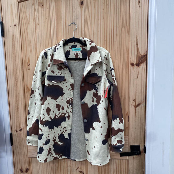 WOMENS SUNSHINE & RODEOS COW PRINT JACKET S