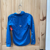 BOYS COLUMBIA LS CYAN SHIRT M 10/12
