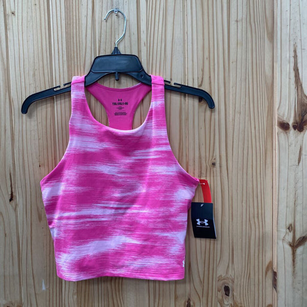 GIRLS UNDER ARMOUR TANK PINK/WHITE YXL 14 NWT