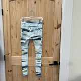WOMENS DSG LEGGINGS AQUA/GREEN/YELLOW S NWT