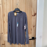 MENS CARHARTT DK GREY LS SHIRT XL NWT