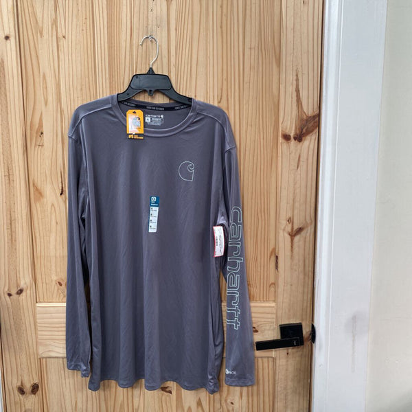 MENS CARHARTT DK GREY LS SHIRT XL NWT