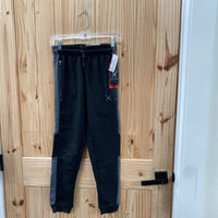 BOYS GAME TIME SWEATPANTS BLK/GREY S 8 NWT