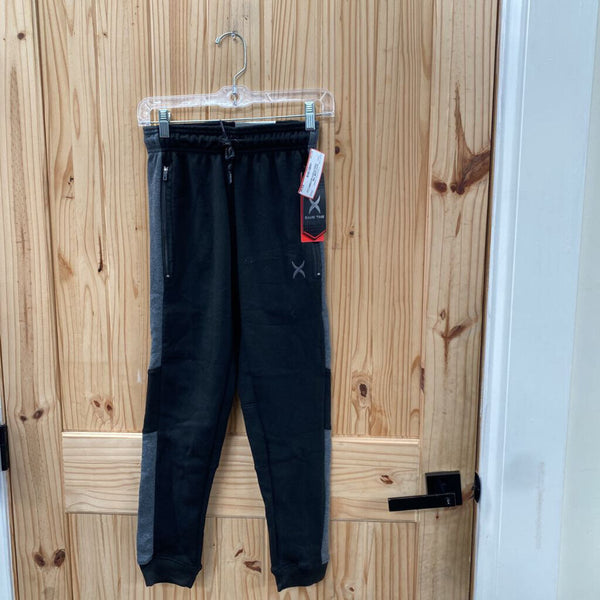 BOYS GAME TIME SWEATPANTS BLK/GREY S 8 NWT