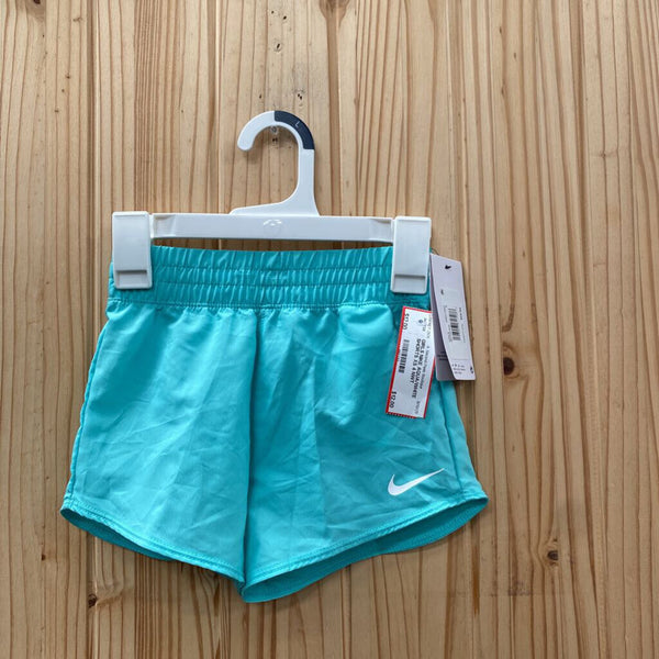 GIRLS NIKE AQUA/WHITE SHORTS XS 4 NWT