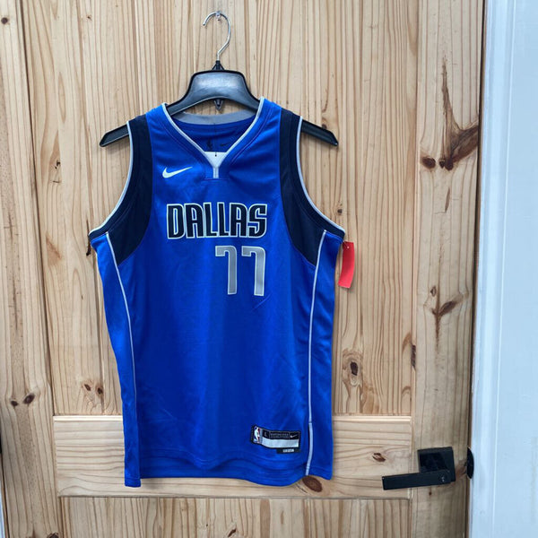 BOYS DALLAS #77 DONCIC JERSEY BLUE/GREY L 14/16 NWT