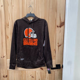 MENS CLEVELAND BROWNS HOODIE ORANGE/BROWN S NWT