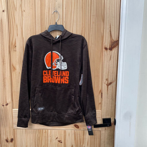 MENS CLEVELAND BROWNS HOODIE ORANGE/BROWN S NWT