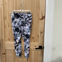 WOMENS CALIA HIGH-RISE LEGINGS BLK/WHITE/LILAC XXL NWT
